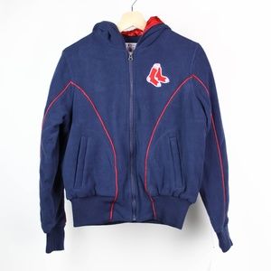 Red Sox Jacket Youth G111 Carl Banks Fleece MLB Blue Red NWT
